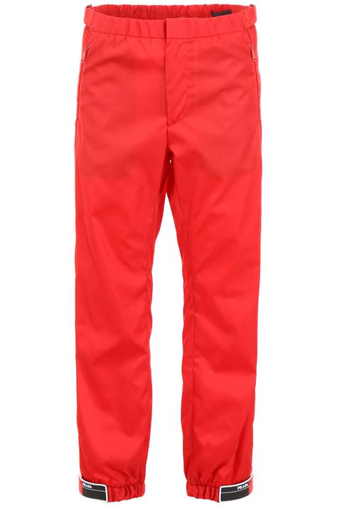 prada gabardine track pants|Red Gabardine track pants .